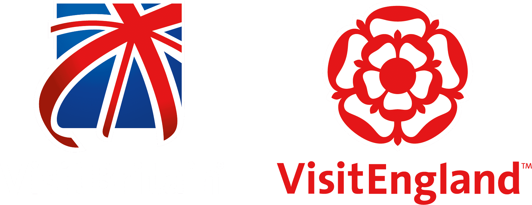Visit Britain and Visit England logos white text