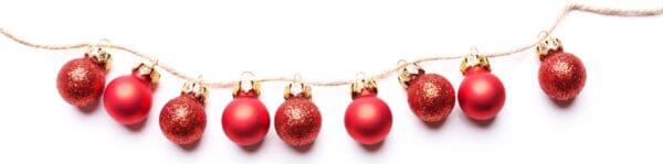 Red christmas baubles decoration