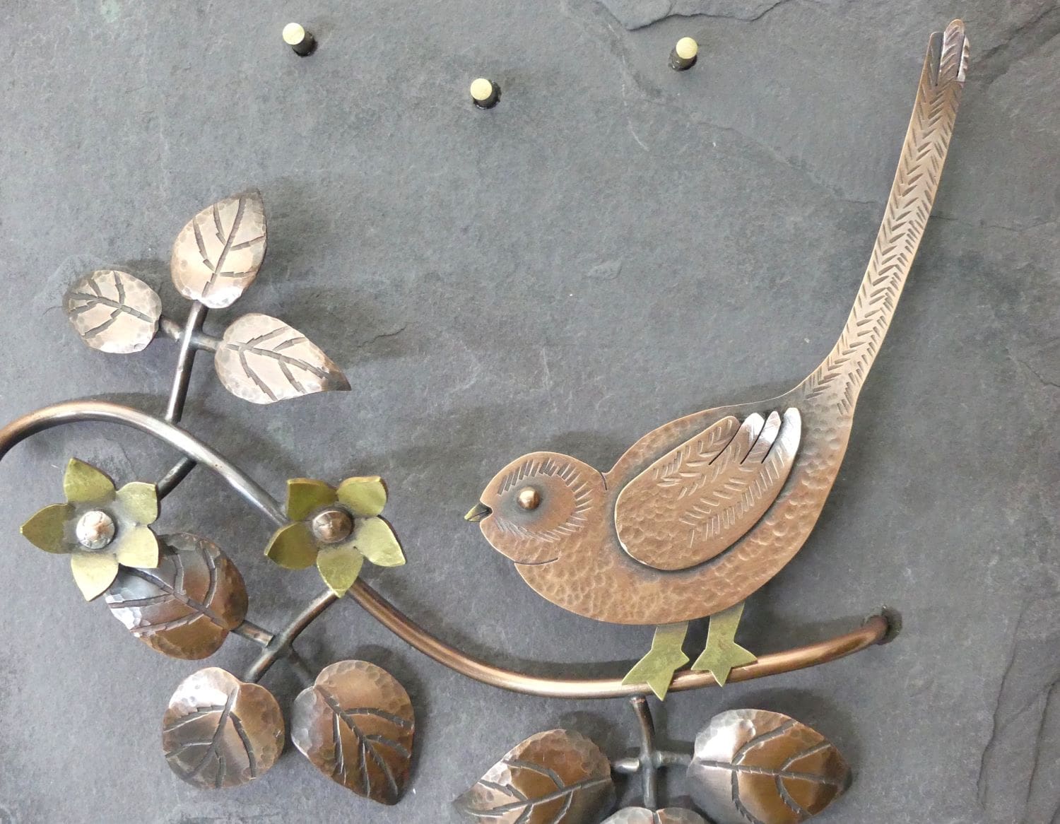 Angela Thoo Copper bird on slate